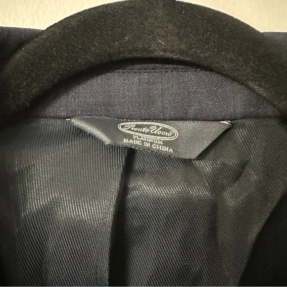 Pronto Uomo Platinum Modern Fit Men's Navy Wool Blend Blazer Jacket Sz 46R GUC - Picture 6 of 9